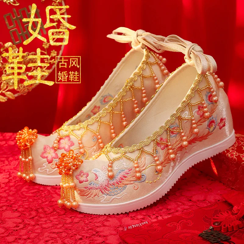 Xiuhe Shoes Wedding Shoes Chinese Bridal Shoes Phoenix Necklace - Main Image