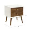 Palma 2-Drawer Nightstand with USB Charging Port, Mid-Century, Warm White/Walnut 3