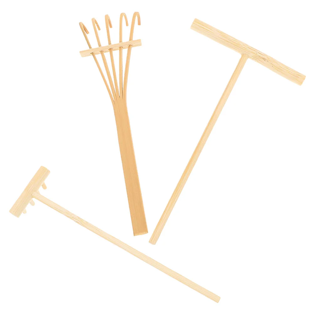 

Sand Painting Zen Accessories for Miniature Garden Decoration Bamboo Sandbox Rake