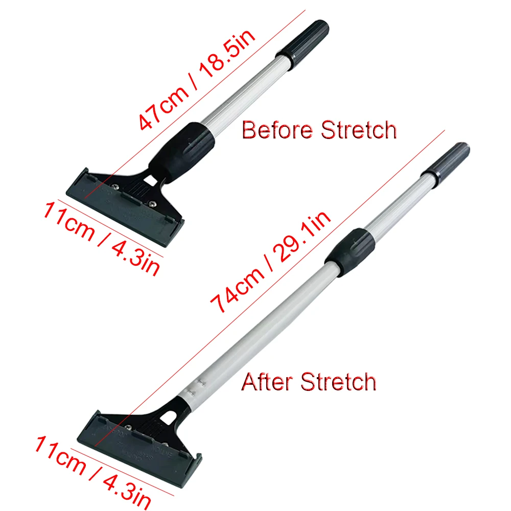 Long Handle Squeegee 4inch Stainless Steel Blade Car Window Corner Tinting  Scraper Glass Water Remover House Cleaning Tool E48 - AliExpress