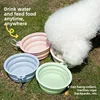 Foldable Travel Dog Bowls Collapsible Silicone Food Water Dish for Cats Outdoor Camping Supplies with Carabiner Dog Feeders 5