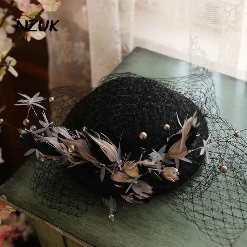 

boina feminina Women Hat For Wedding Pillbox Hat Flower Lady Hat Church Dress Party Bridal Fedora Cocktail Beret Cap