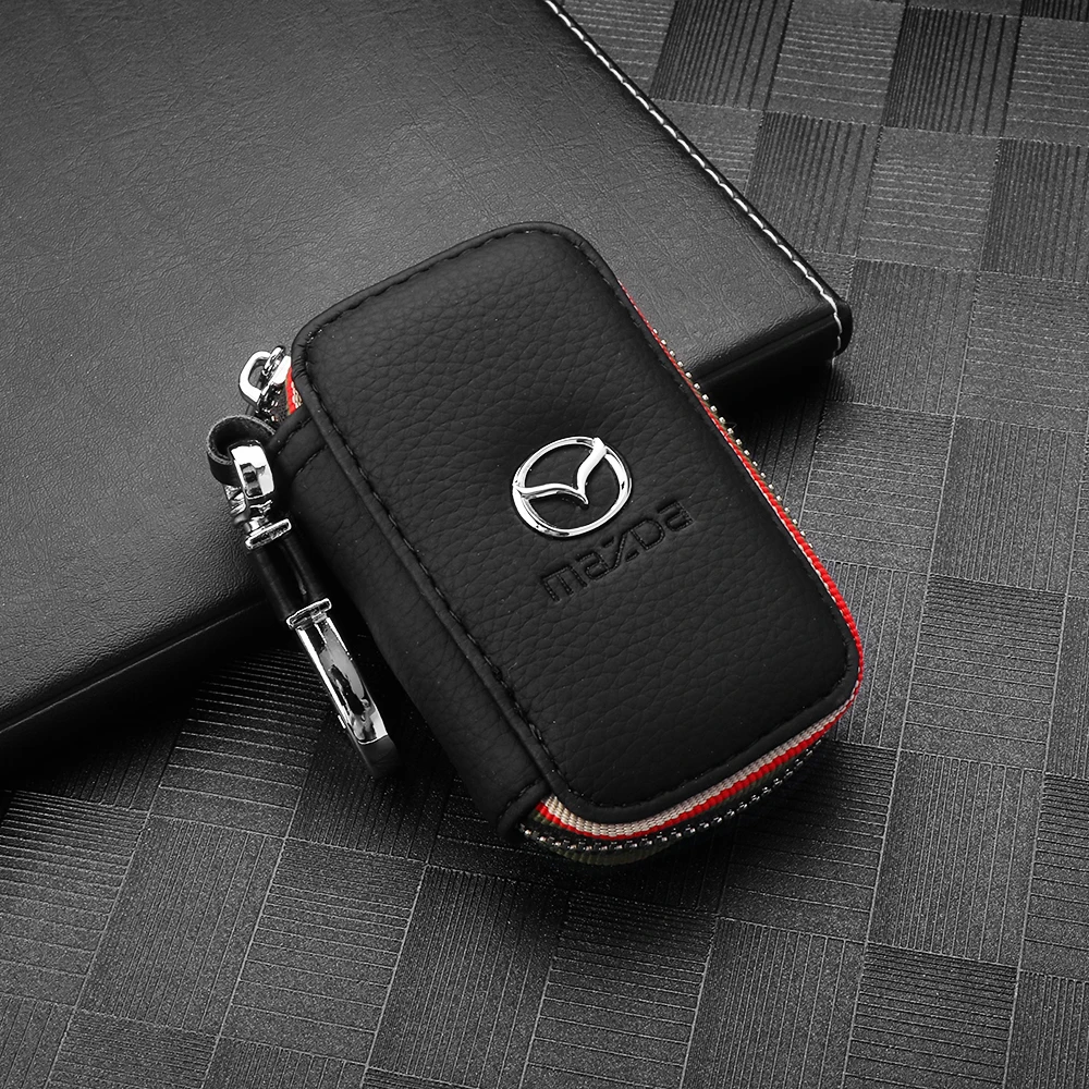 3D Metal and Leather Car Emblem Keychain Pendant Accessory