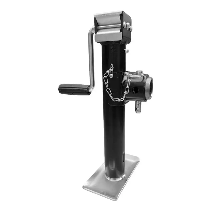 

Trailer Tongue Jack 10 Inch Vertical Travel Adjustable Drop Leg 2000/5000 Lbs Capacity Square Pipe Mount Swivel Jack Sidewind