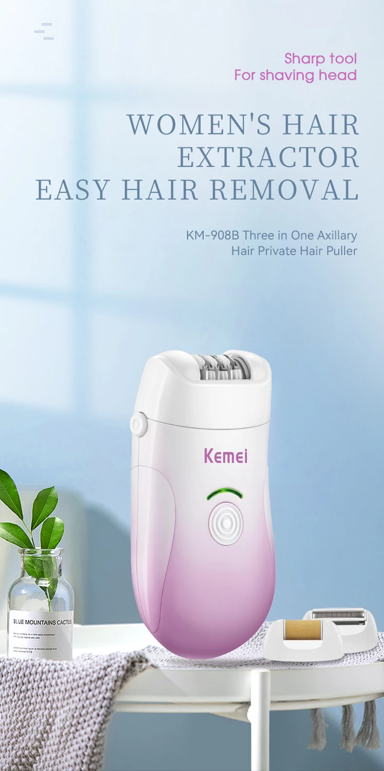 Kemei Elektrischer Epilierer Für Gesicht Und Körperbehaarung_voghion.com