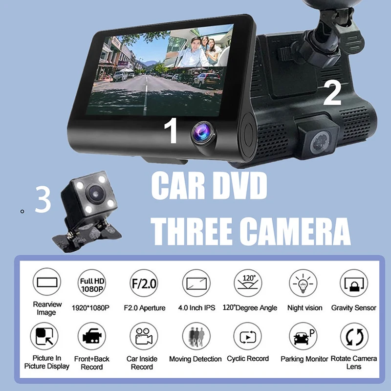  3 ä 1080P  ķ, 2 ġ   Ĺ ī޶,  DVR, ڵ  ڽ ׼