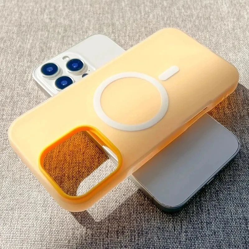 Luxury Candy Magsafe Wireless Charging Matte Phone Case with Magnetic Bumper