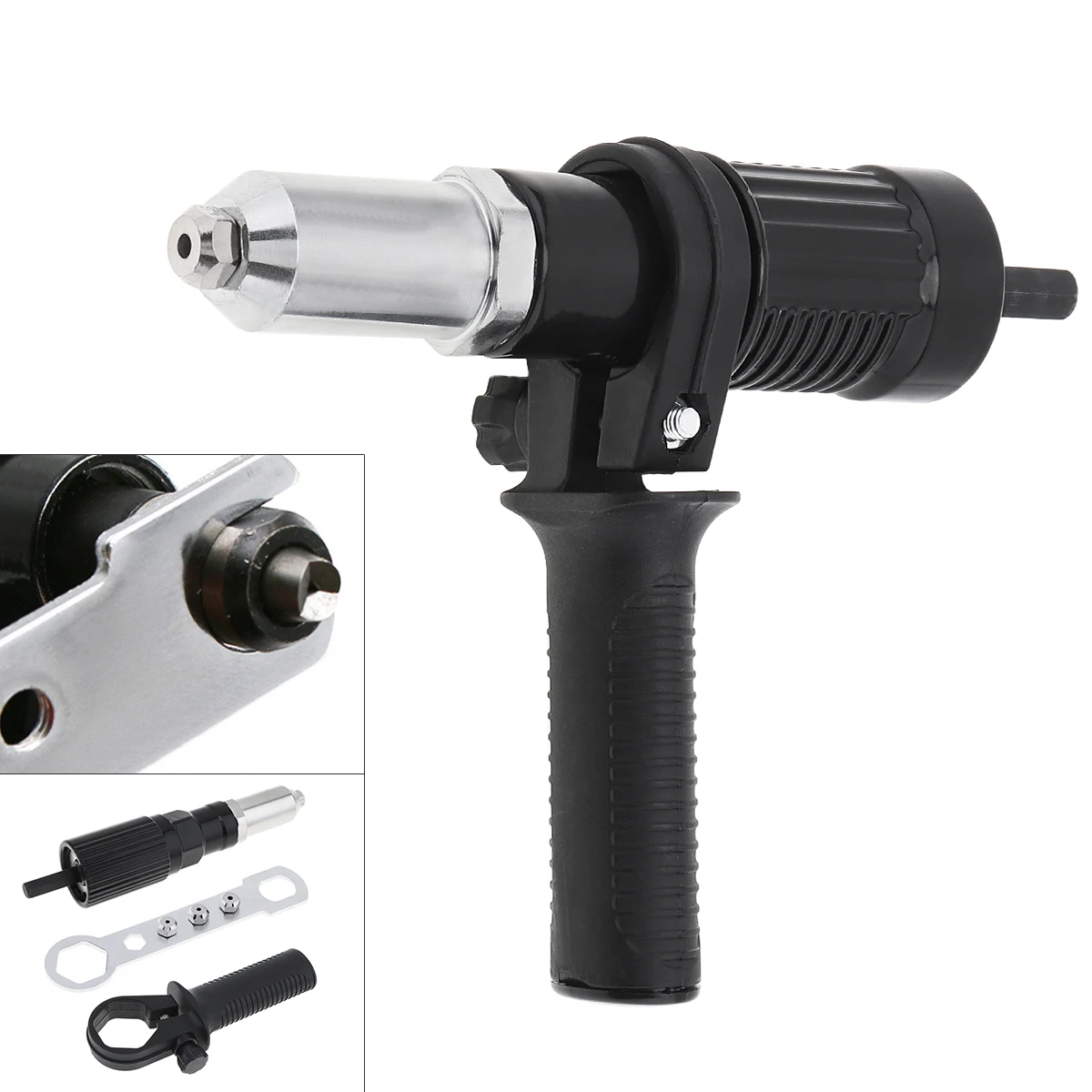 Electric Rivet Gun Adapters Multifunction Nail Gun Riveting Tools Cordless Insert Nut Tool Riveting Drill Adapter Rivet Gun