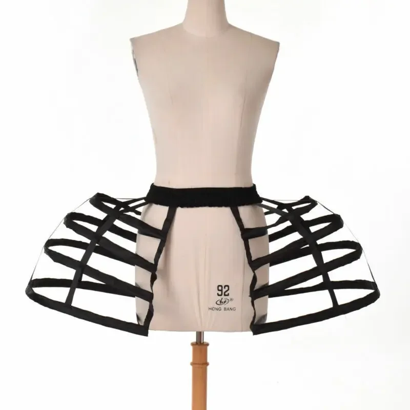 Women Pannier Double for Rococo Dress Crinoline Hoop Bustle Cage Underskirt