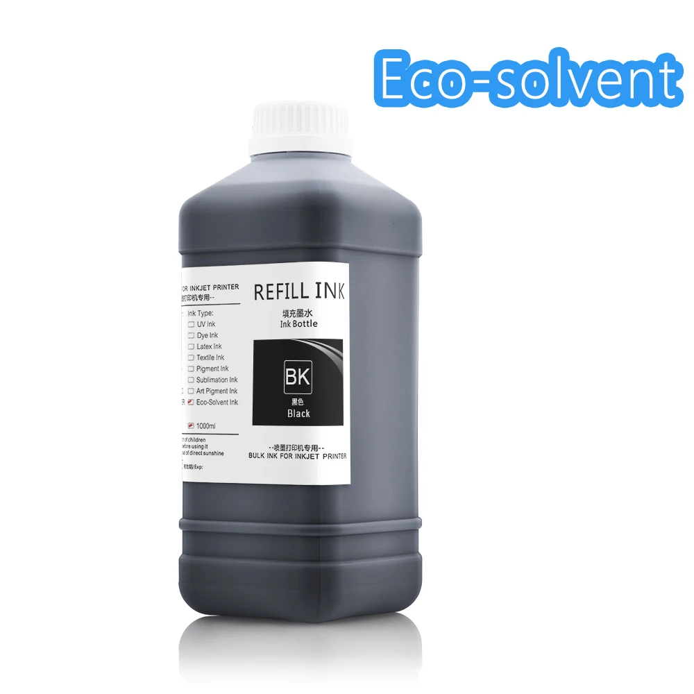 1000ml Eco-solvent Ink For Roland Mimaki Mutoh Epson DX4 DX5 DX6 DX7 XP600 TX800 4720 I3200 5113 Printhead Modified Printer inkjet printer ink