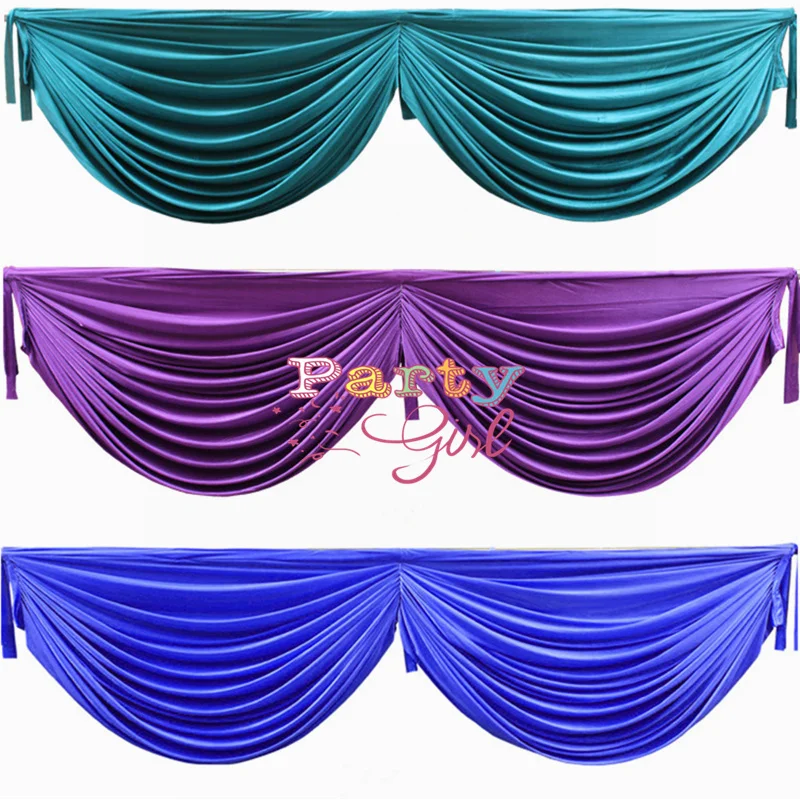 Price Ice Silk Table Swag Valance Drape For Table Skirt Cloth Party Event Decoration