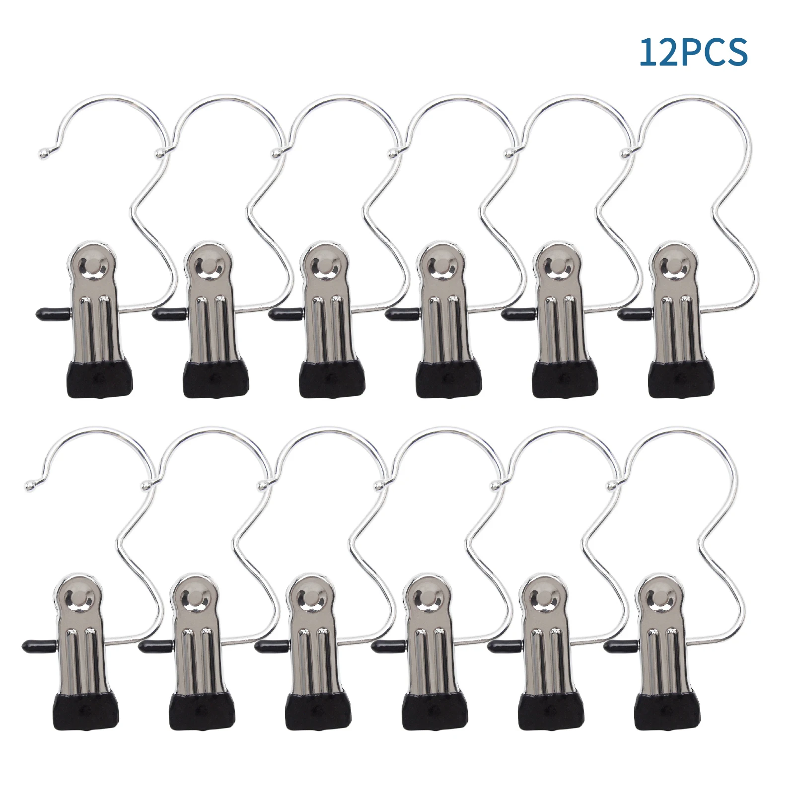 

12pcs Boot Hanger Home Clothes Pins Sturdy Stainless Steel Hold Travel Metal Portable Laundry Hook Clips