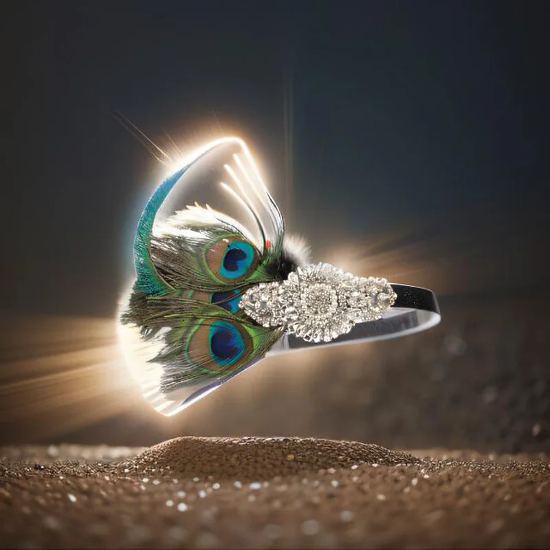 

Peacock Feather Headband, 1920 Flapper Girl Headpiece with Rhinestone Tassel Vintage Party Photography Hair Accessories