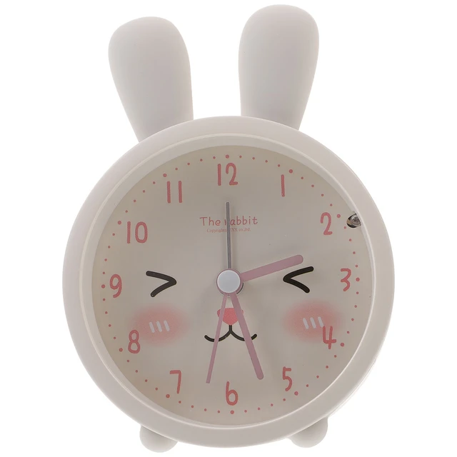 Niños Lindo Conejo Despertar Luz, Reloj despertador, Luz nocturna,  sleeptrainerclock, regalo de cumpleaños.blanco