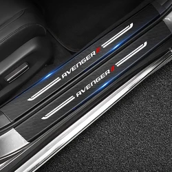 Car Door Sill Threshold Scuff Plate Anti Scratch Trunk Bumper Guard Decals for Dodge AVENGER Logo Door Pedal Strips Accessories