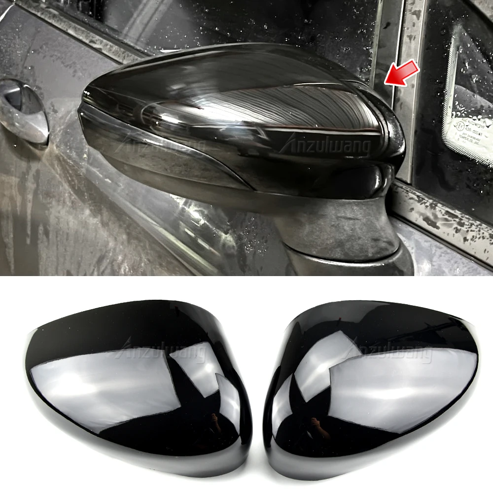 

2Pcs Replacement Car Rearview Mirror Cover For Ford Fiesta MK7 2008-2017 Carbon Fiber Look