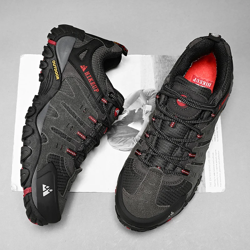 Hikeup herren wanderschuhe wildleder outdoor schuhe verschleiß feste männer trekking wander jagd taktische turnschuhe – Detail 33