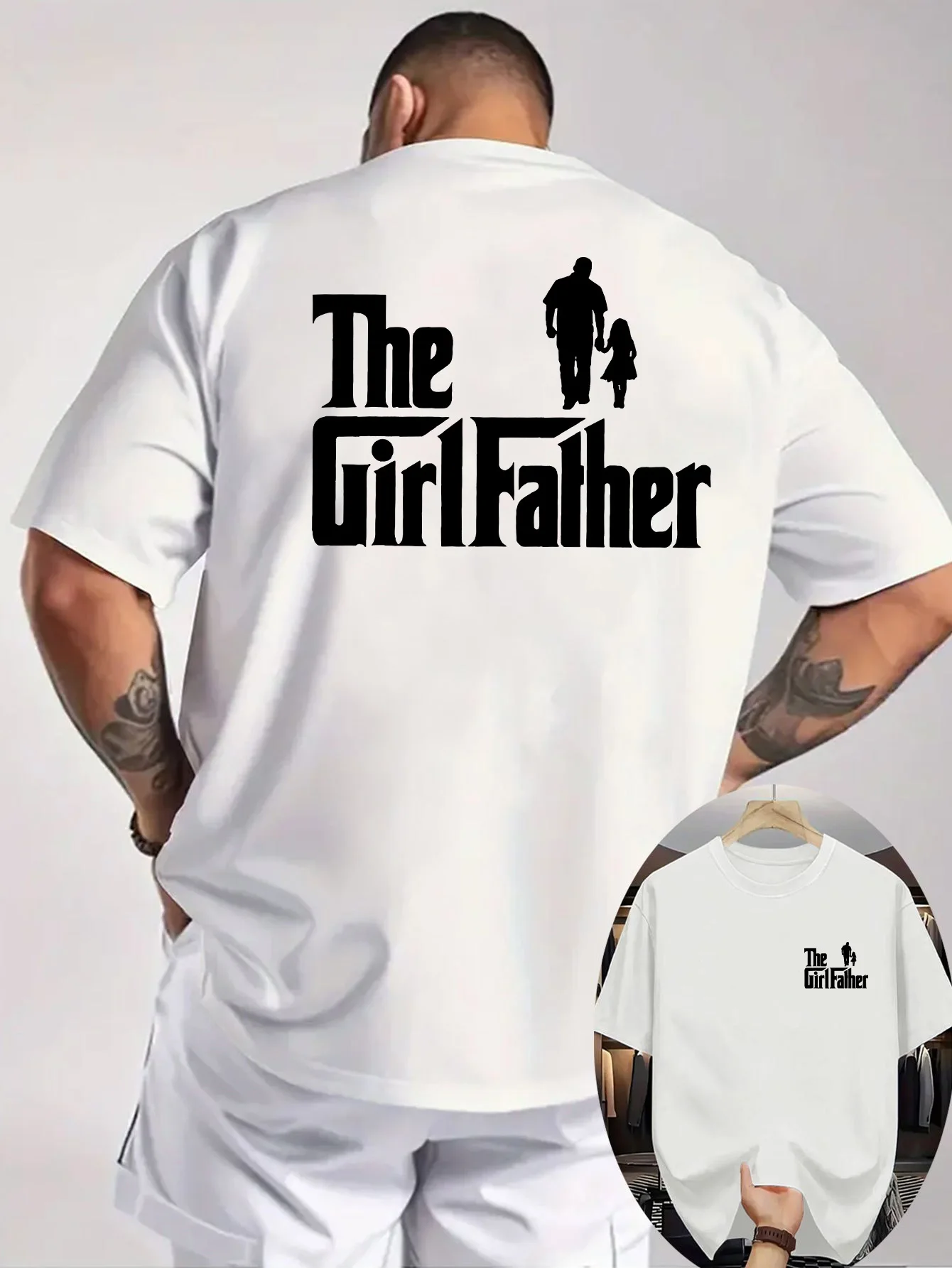 T-Shirt mit lustigem Slogan-Print „The Girl Father“ aus 100 % Premium-Baumwolle für Herren, perfekt für lässige Sommer-Outfits für Papa