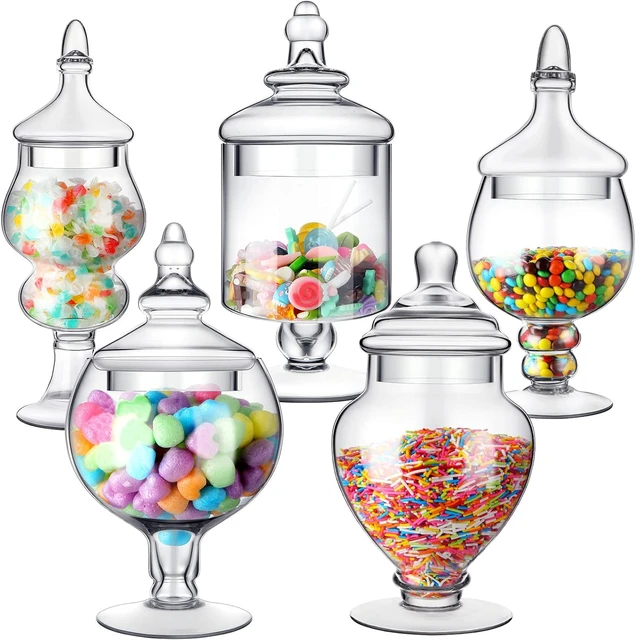 3 Pack Glass Apothecary Jar, Candy Jars With Lids, Clear Glass Jars for  Display Storage, Display Decor, Home Decor 9/9/8 