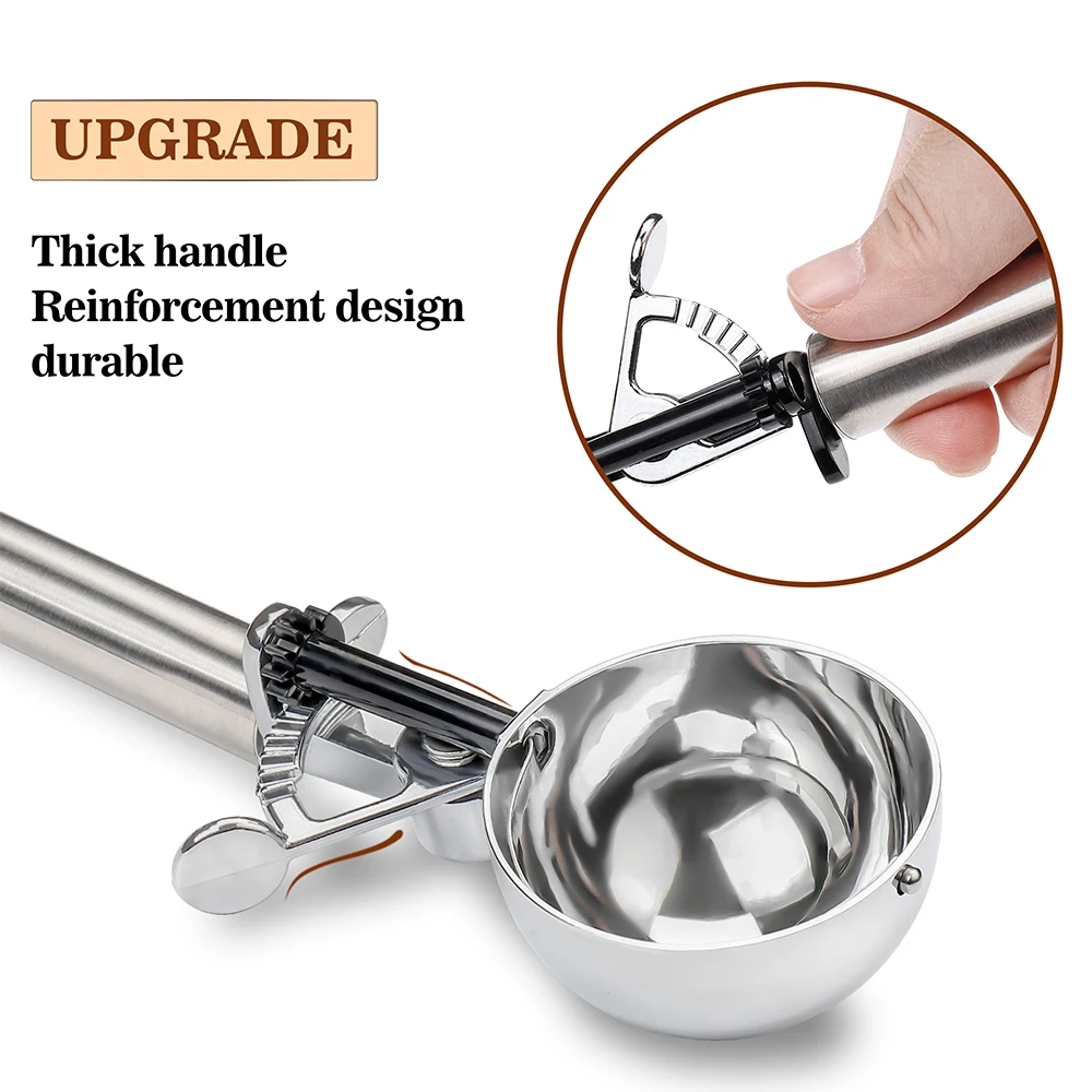 Premium Stainless Steel Ice Cream Scoop Set Multi-Function Kitchen Gadget Suitable For Ice Cream Fruit Cupcakes And Cookie Dough