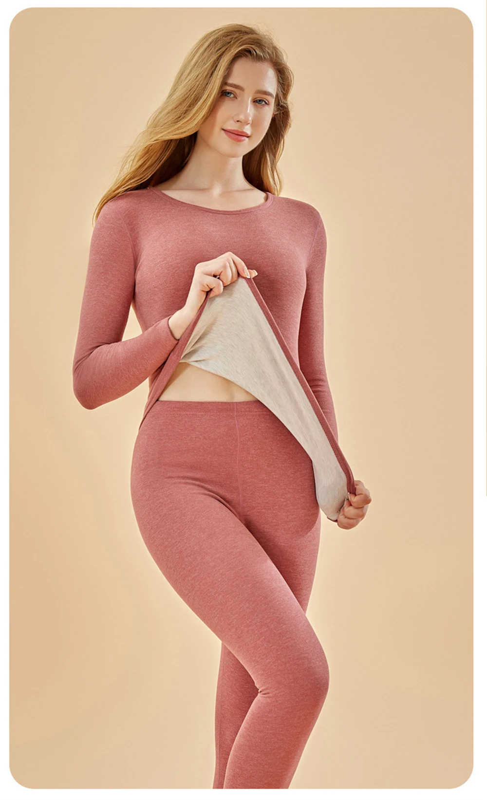 Cashmere Silk Thermal Underwear Women's Bottoming Inner Wear Long-sleeved Trousers Lingerie Suit Men Autumn Winter Two-piece Set