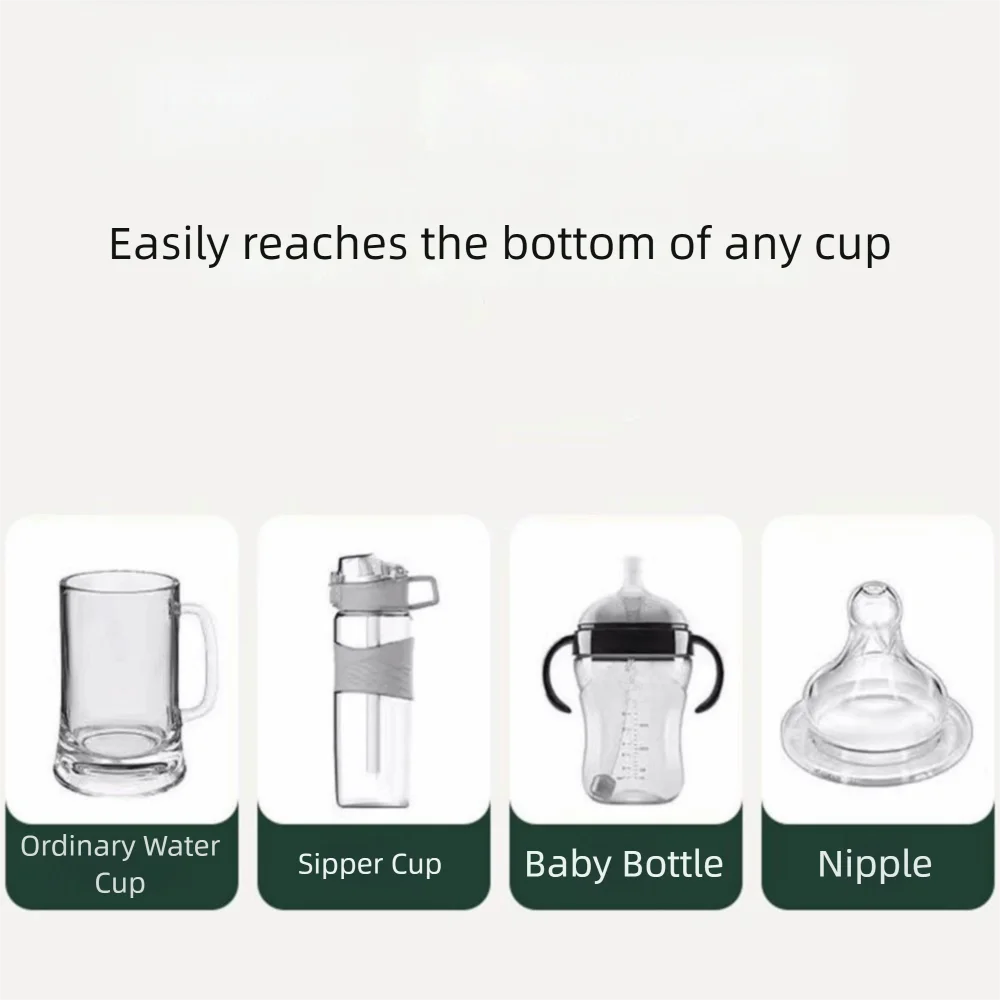 Portable Silicone Baby Bottle Straw Cleaner Flexible Brushes Waterproof Cleaning Brush Set Long Handled Bottle Brush for Home