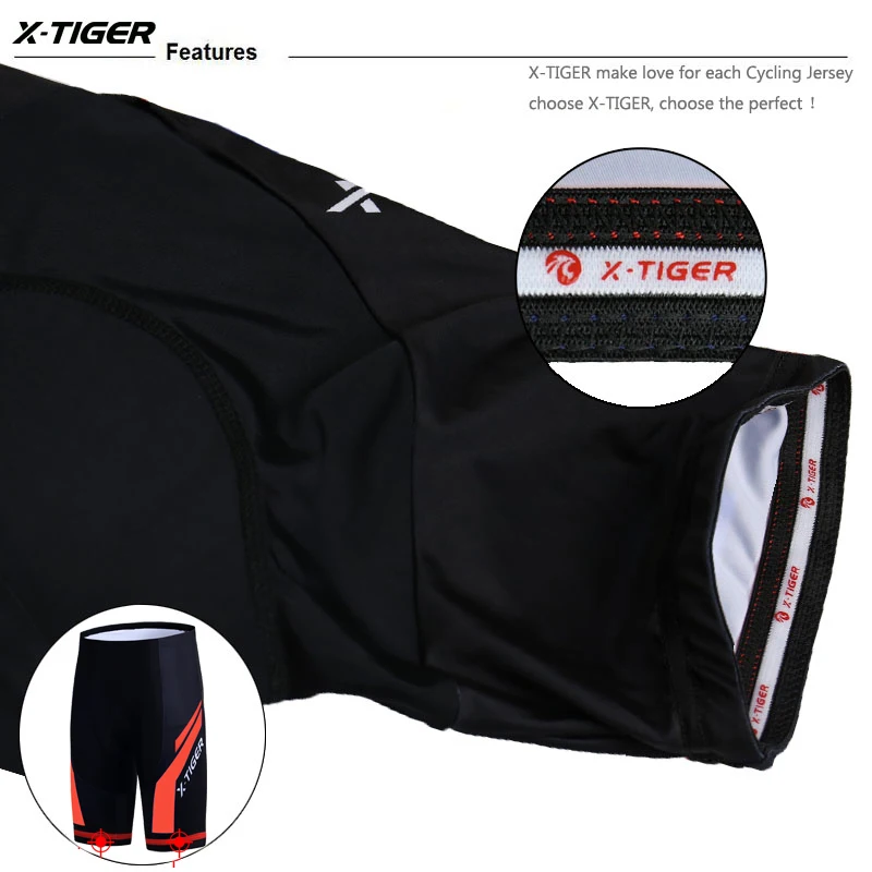 X-TIGER Radhose Männer Gel Pad Fahrrad kleidung MTB Rennrad hose Anti-Rutsch-Beingriffe Fahrrads horts Sommer Outfit Kleidung – Detail 10