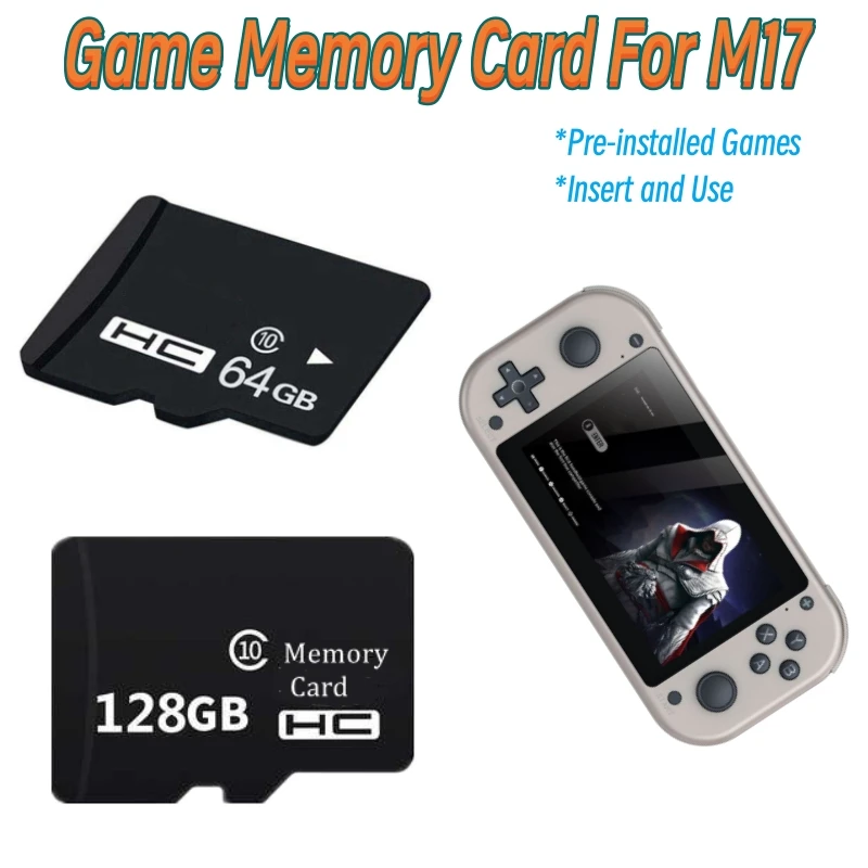 BOYHOM 64GB 128GB Game Card For M17 Portable Game Console TF Memory Card With 30000 Free Games Repair Replacement