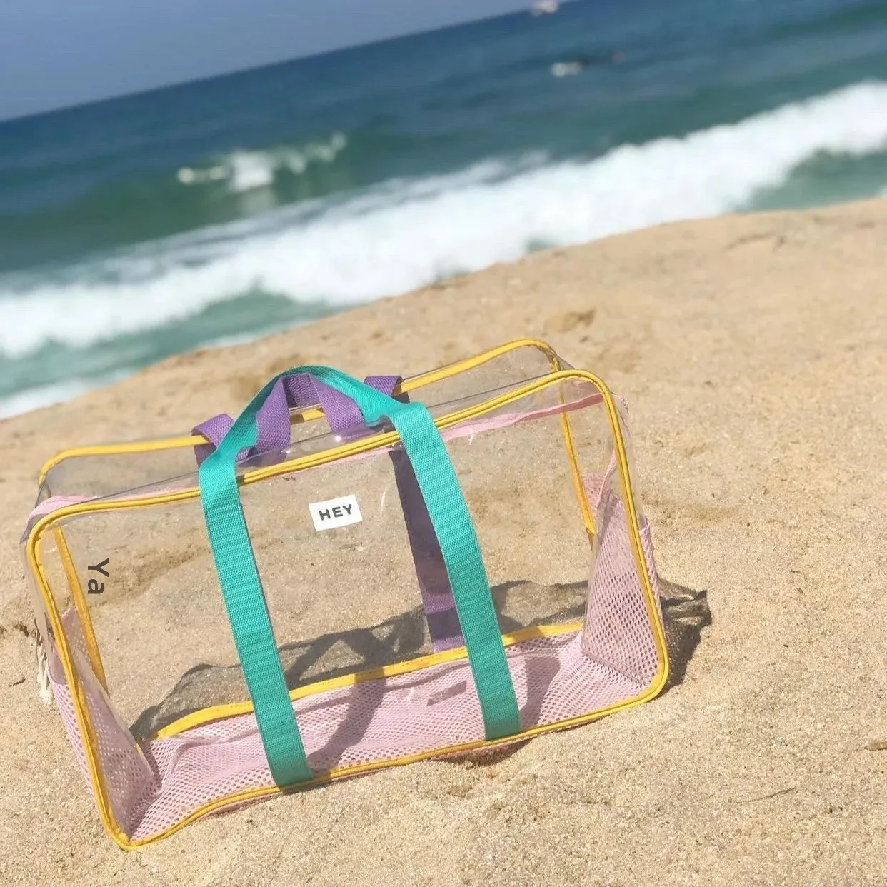 Korean Style Large Capacity Shoulder Bag Mesh Bag Transparent Waterproof Swimming Beach Vacation Jelly Pack Colorful Holiday
