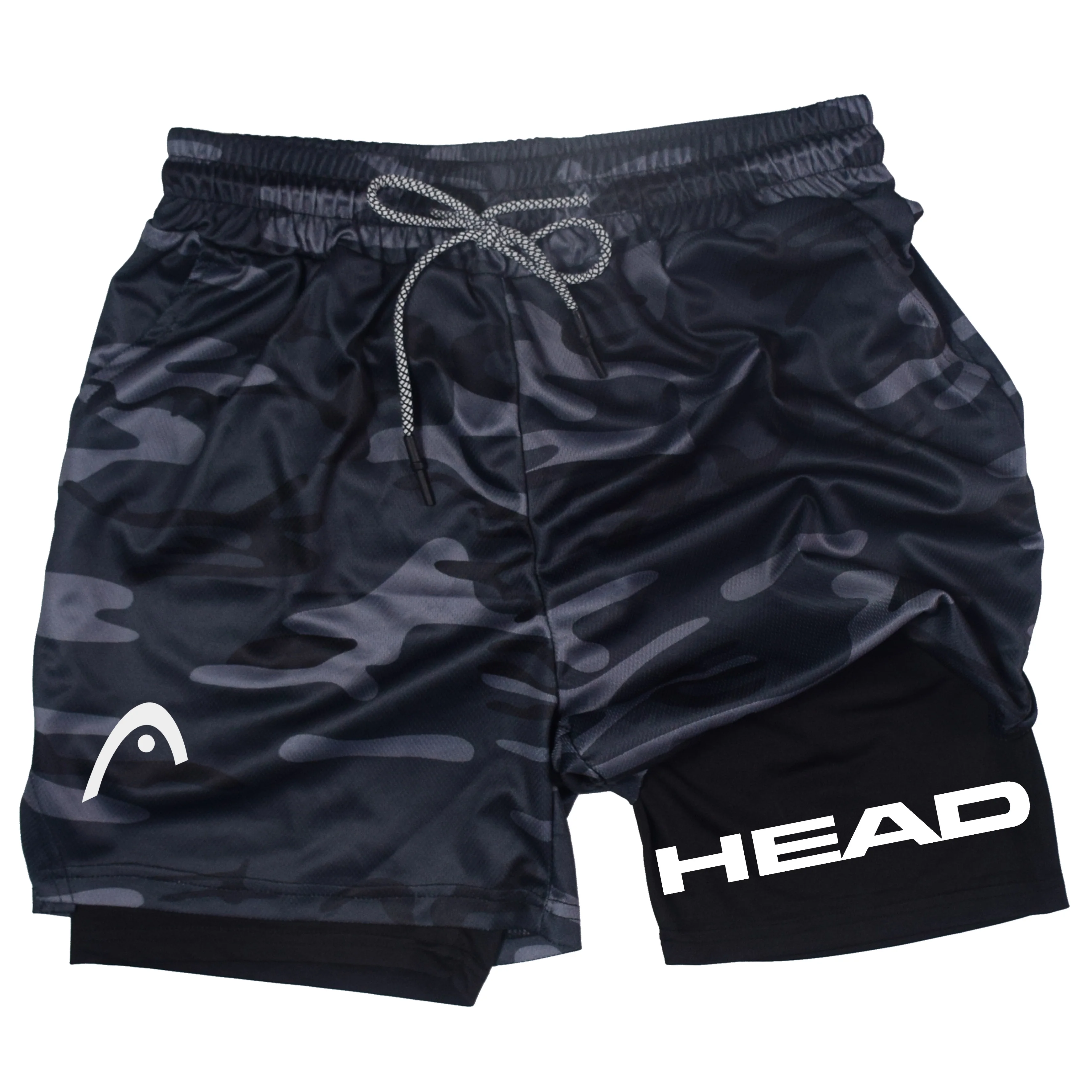 HEAD two-piece sports shorts Breathable casual quick drying double-layer shorts Summer running tracksuit bottoms mobile phone p 3
