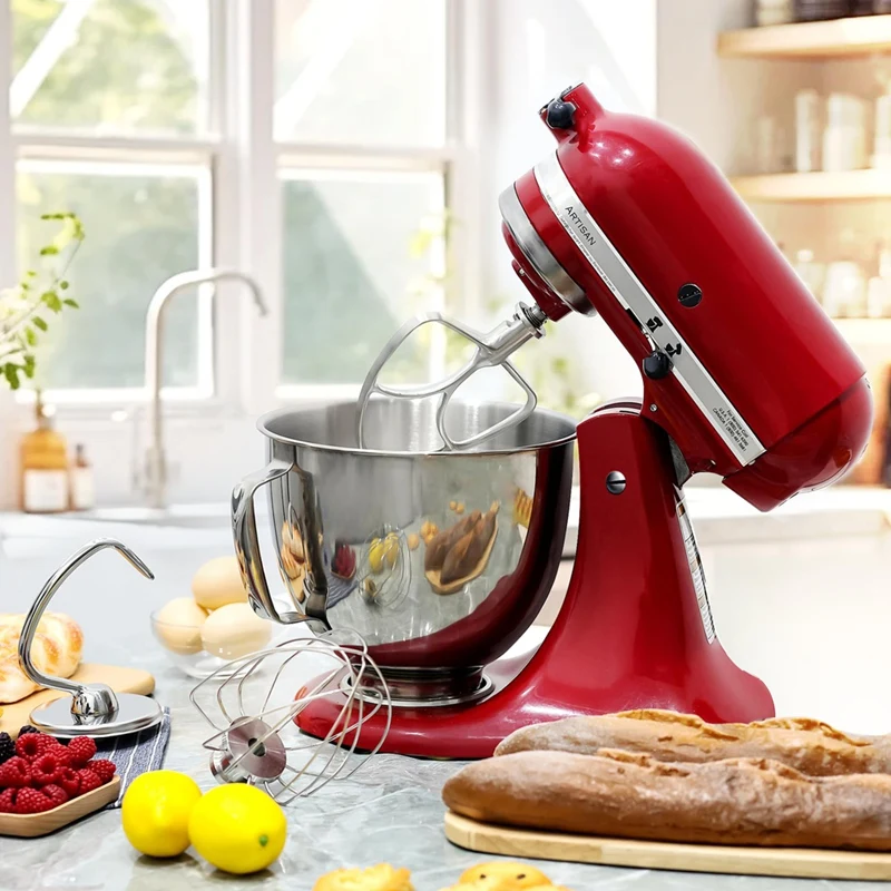Stainless Steel Accessories for Kitchenaid 4.5-5 Qt Tilt Head Stand Mixer Includes 6 Wire Whisk Flat Beater Dough Hook rotary whisk