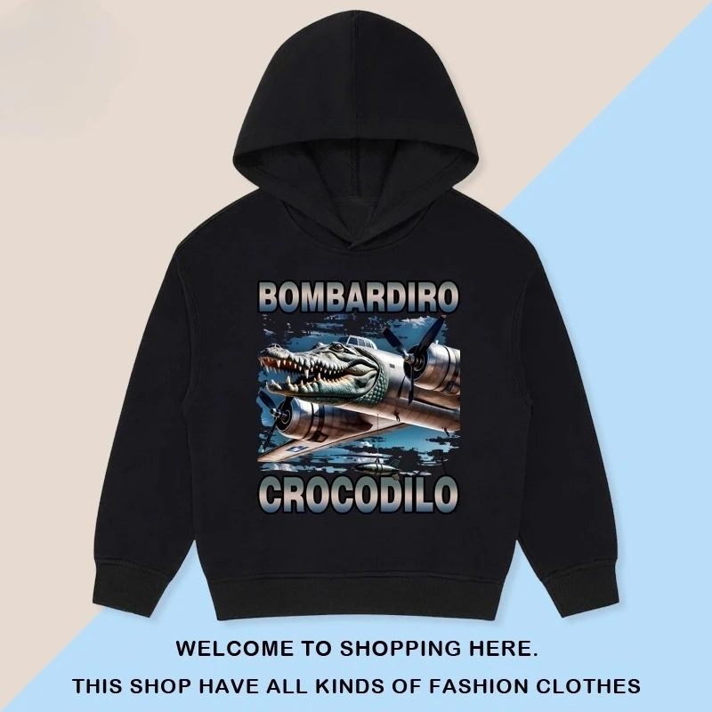 Kids Cartoon Hooded Sweatshirt - Classic Tung Tung Mountains and Seas Design
