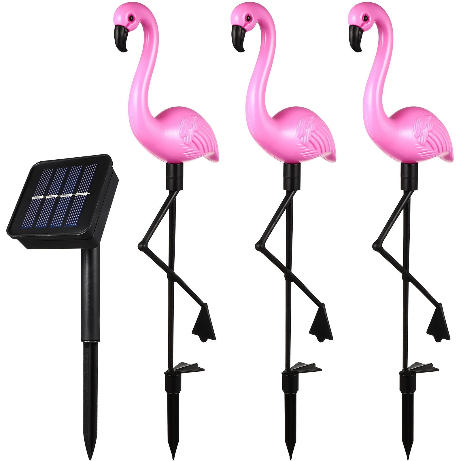 

drag LED Solar Lawn Light Garden Lighting Outdoor Waterproof Ground Spotlight Flamingo Pattern White Light