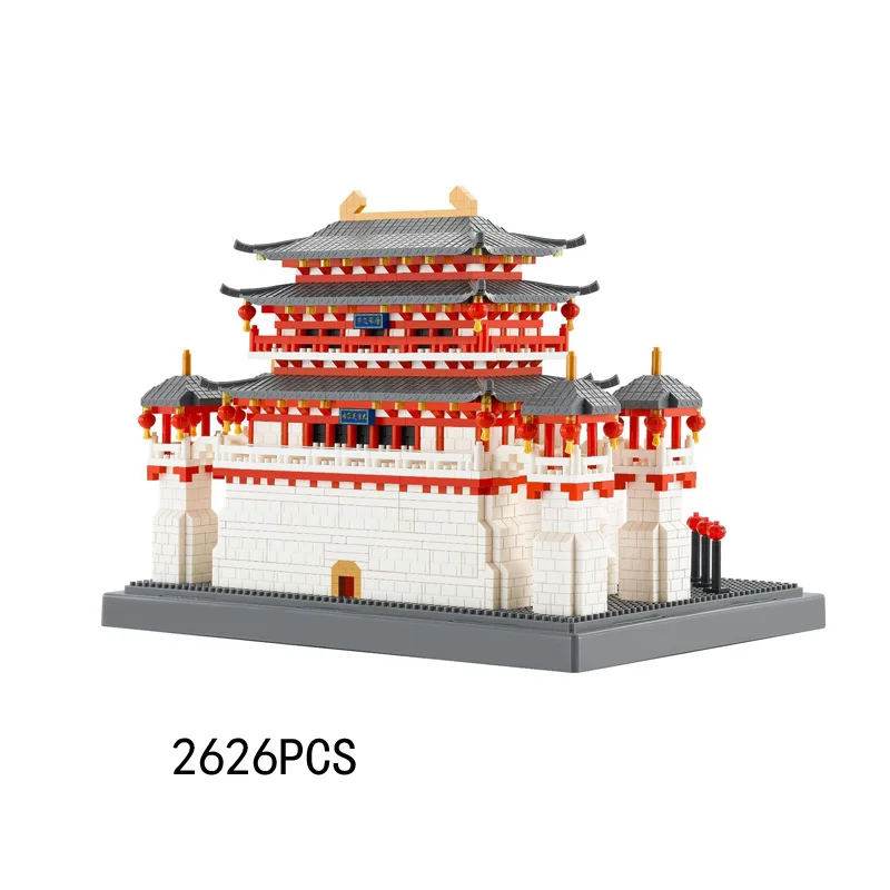 Китайские микро-алмазные блоки Tang Paradise Nanobrick, китайская известная историческая архитектура, строительный кирпич, сборная коллекция игрушек