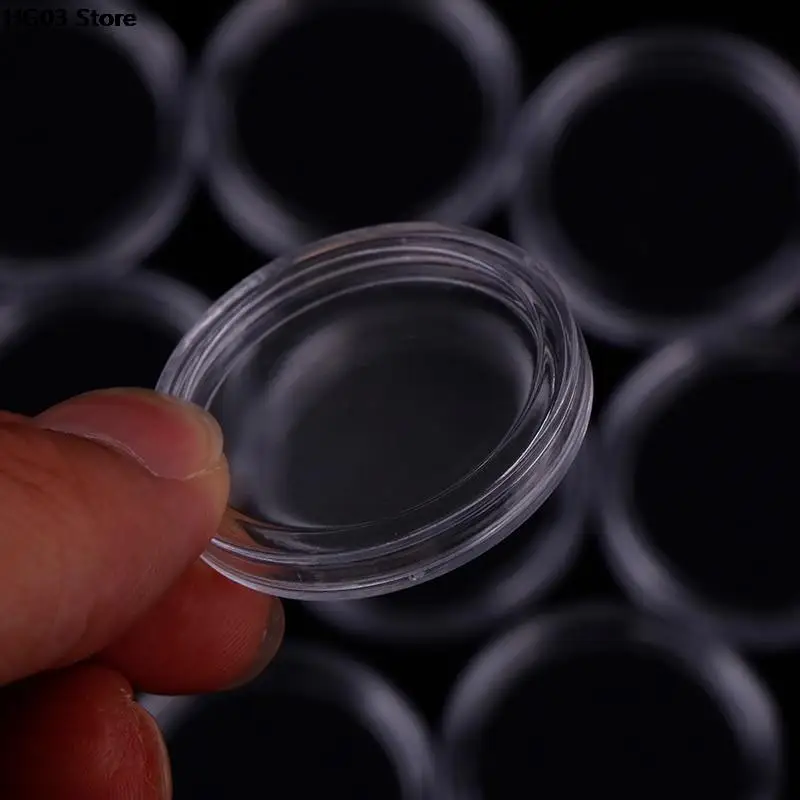 Transparent Small Round Coin Holder Box For Coin Collection Plastic Clear Coin Capsules Box Dia 32mm 10PCS/lot 3