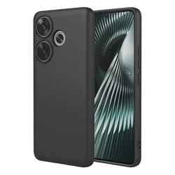 Touch Feeling Silicone Rubber Case with Microfiber Lining for Redmi Turbo 3 5G (Black)