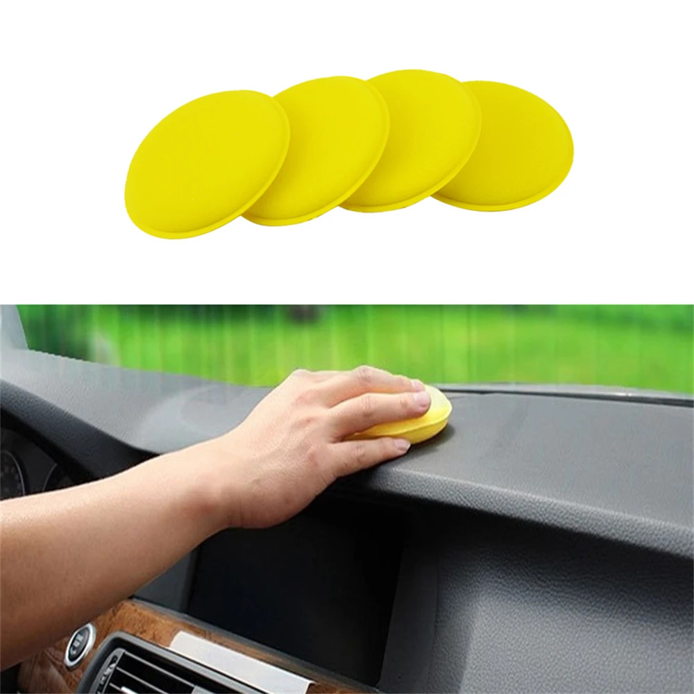 

12PCS Auto Wax Polish Foam Sponge Hand Soft Wax Yellow Sponge Pad Waxing Towel Sponge Brush Car Paint Care Cleaning