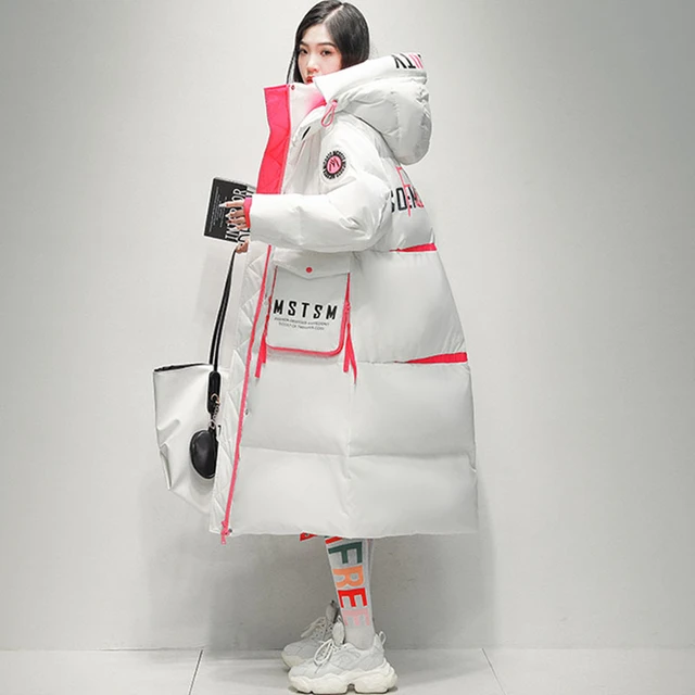 Chaqueta de plumón de pato blanco para mujer, abrigo corto suelto y grueso,  ropa de moda para mujer, invierno, 2023 - AliExpress