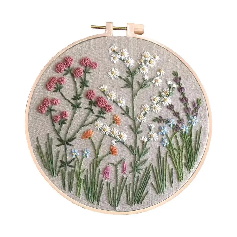 

Flower Embroidery Kit Flower Embroidery Starter Kit DIY Embroidery Kits Embroidery Flower Craft Practice Kit DIY Art Crafting