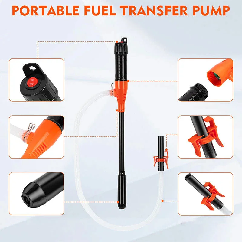 Electric Oil Pump Liquid Transfer Pump Powered Fuel Transfer Pump Outdoor Vehicle Fuel Gas Transfer Suction Pumps Accessories