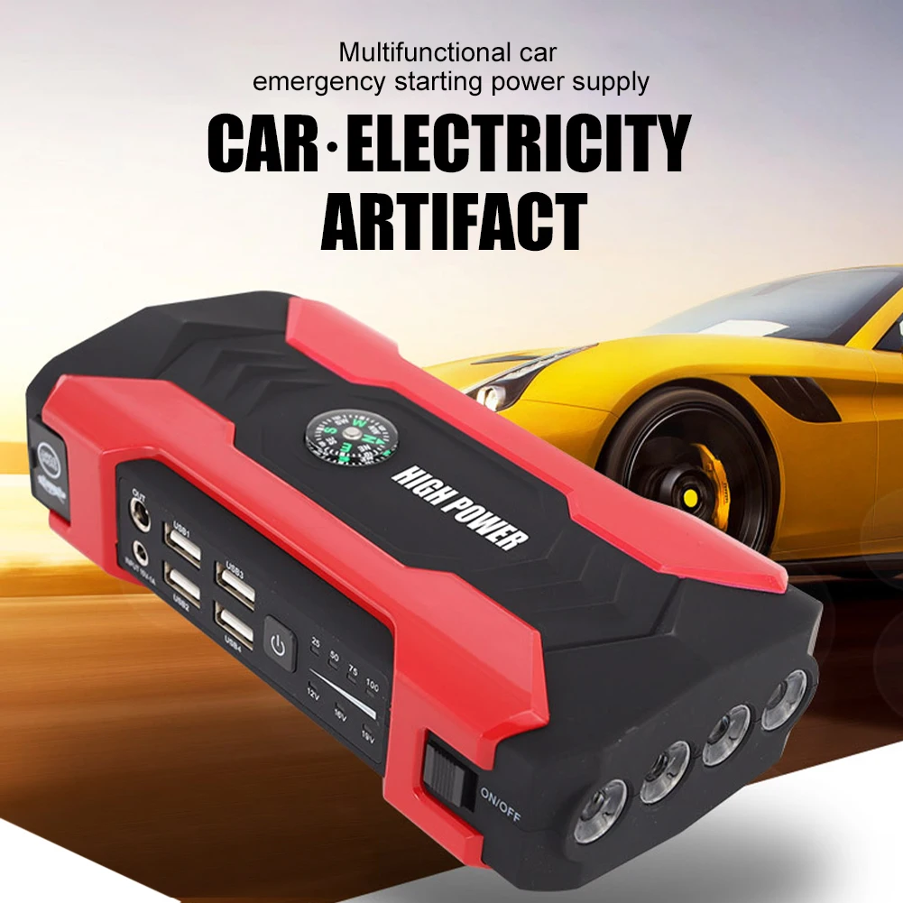 portable car jump starter 20000mAh 12V Car Battery Booster Car Battery Starter Portable Emergency 15V/1A 4 USB Wireless Charging LED Torch car battery jump starter