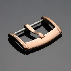 Premium Stainless Steel Watch Buckle - Polished Metal Clasp Accessory - 20mm (Rose Gold)