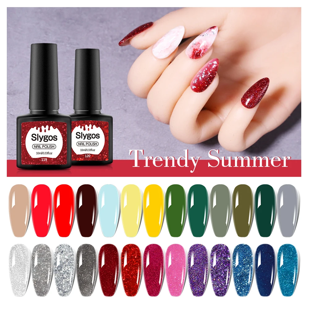 Slygos Color Gel Polish Glitter Fluorescent Neon Nail Gel