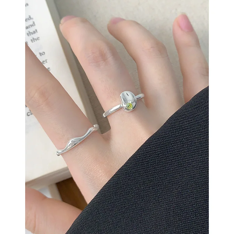 F.I.N.S Original New 925 Sterling Silver Minimalism Wave Ring for Women Fine Jewelry Fashion Stackble Eternity Band Wedding