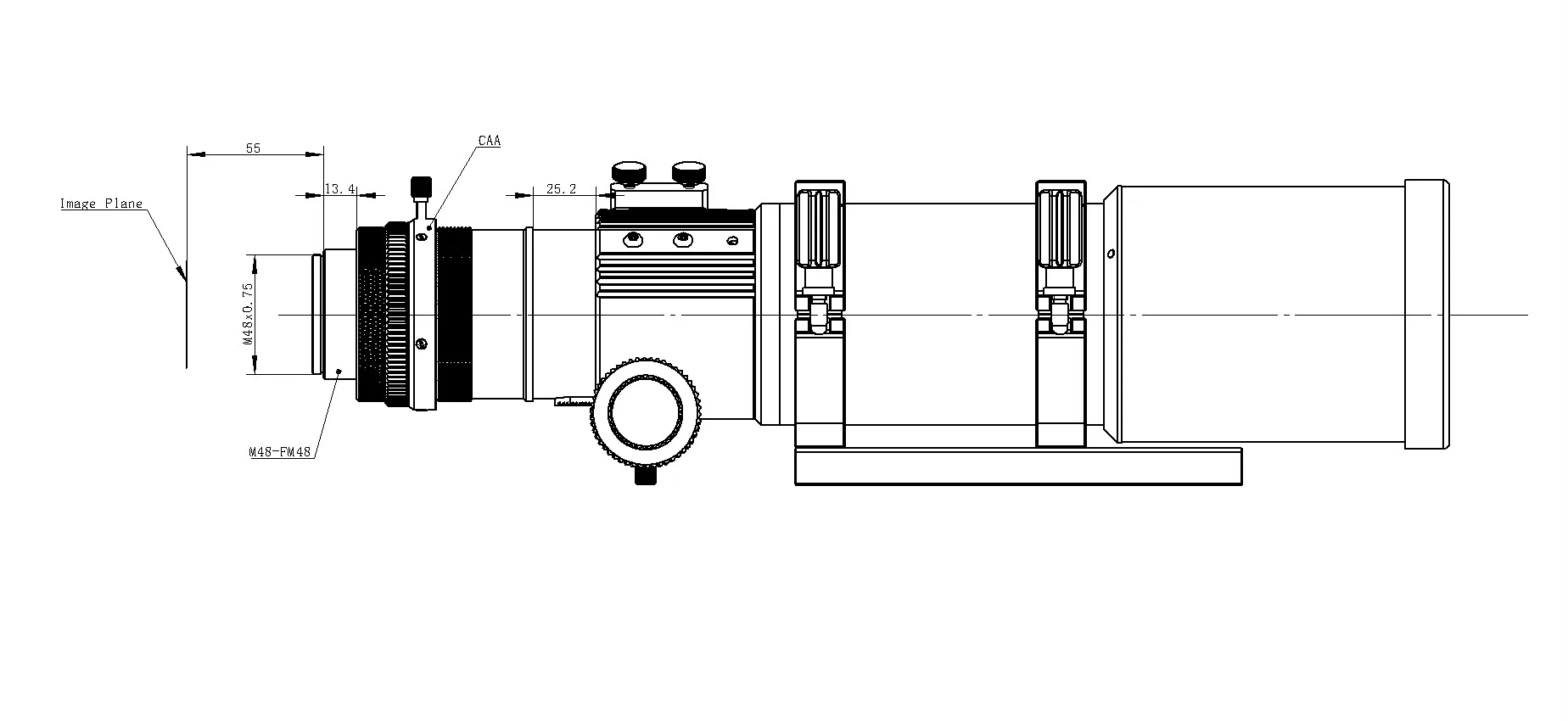 Svbony SV550 80mm APO Triplet Refraktor-Set F6 2 Zoll 1:10 Dual-Speed Fokussierer für visuelle Beobachtung – Detail 15