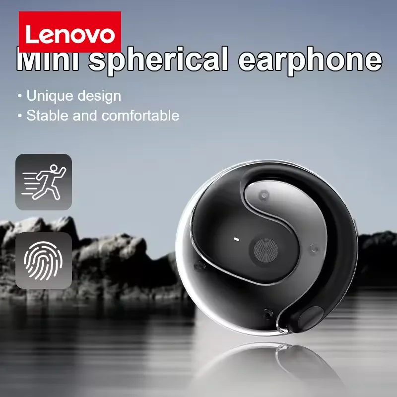 Lenovo Wireless Headphones Comfortable Ear Hook Touch Control Earbuds with Mic Wireless Bluetooth Headset Phone Earphones Game