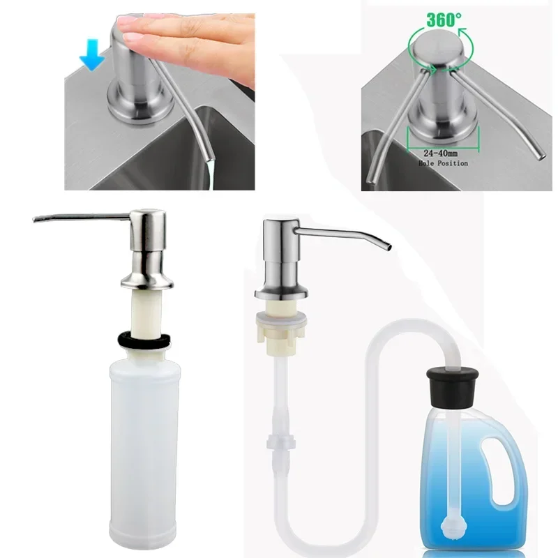 Stainless Steel Shampoo Soap Dispenser Pump Cleanser Bottle Extension Tube Kit Replacement Under Deck Mounted Sink Accessories soap dispenser shampoo dispenser soap dispenser bottle