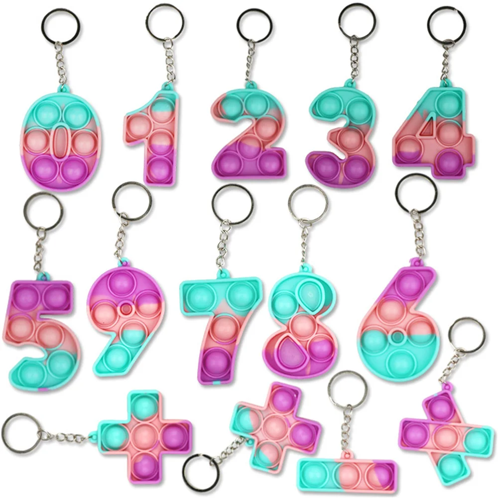 

Pops 26-letter Keychain Fidget Toys Silicone Push Bubble Simple Dimple Bag Ornaments Popite Anti Stress Kids Birthday Gifts 26 l