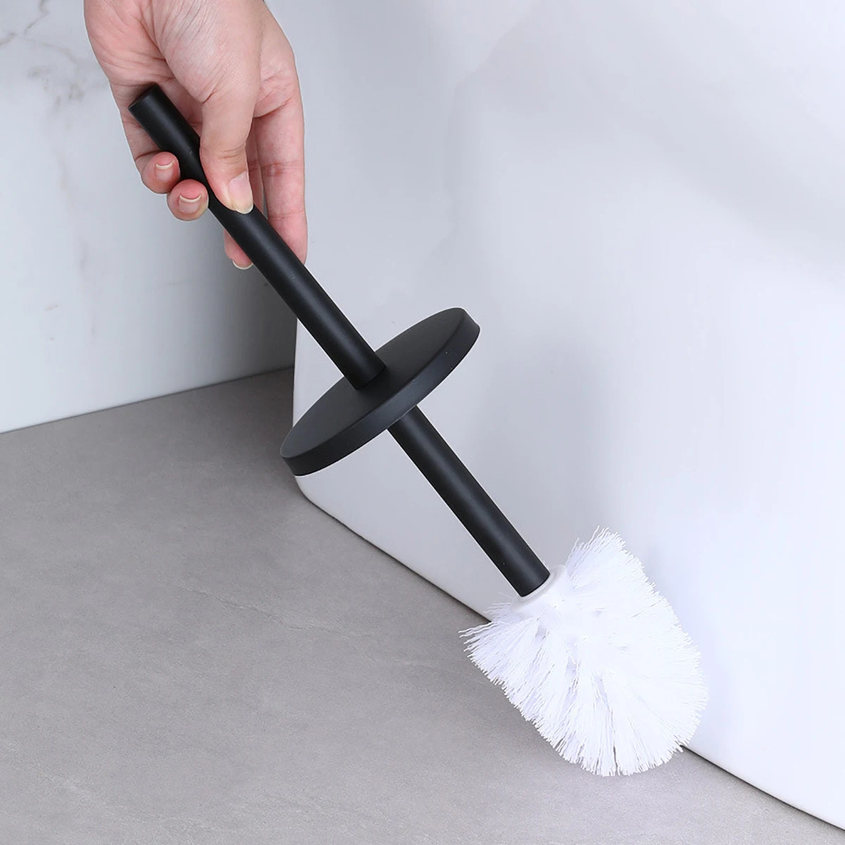 Stainless Steel Toilet Brush Wall Mounted & Freestanding, Odor-Proof Cover Anti-Drip, 360° Soft Bristles Rustproo