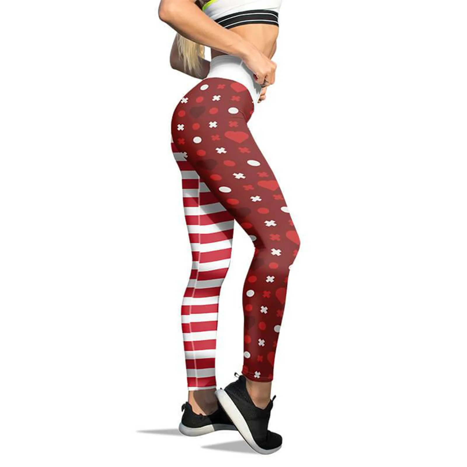 Print Running Stripes Day Leggings Pants For Yoga Valentine's Lovesy  Women's Pants Leggings Elastic Waist Pants Gym Sports Tight - AliExpress